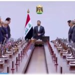 الكابينة الوزارية : تؤدي قسم الشرف بعد اكتمالها أمام رئيس مجلس الوزراء علي فالح الزيدي.